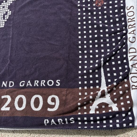 Roland Garros Paris 2009 Full Beach Towel Carre Blanc French Tennis Player Sport - Picture 4 of 9